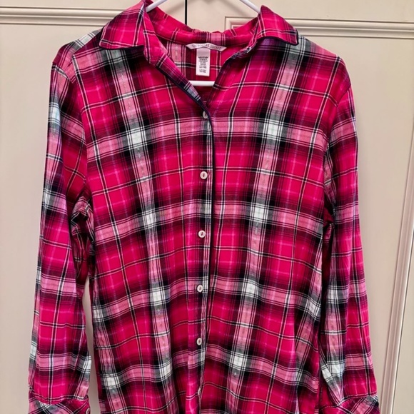 Victoria’s Secret Night Shirt Dress Red Plaid  Size S - Picture 1 of 2